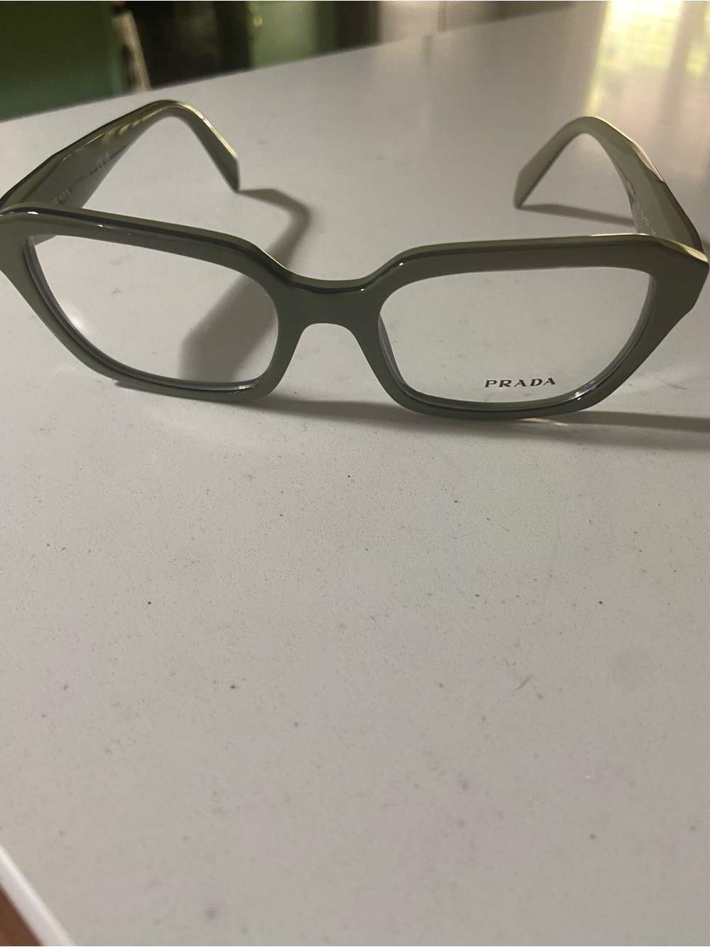 Prada Olive Green Feminine Cat-Eye Optical Frames New without tags